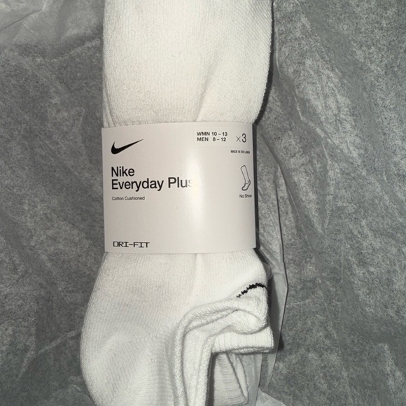 Nike Other - Nike Everyday Plus White Socks NO SHOW 3pk